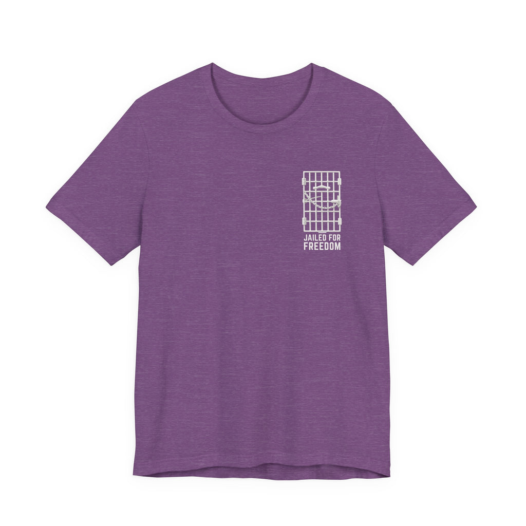 "Jailed for Freedom" Suffragist Pin T-Shirt | Minimalist Historical Design