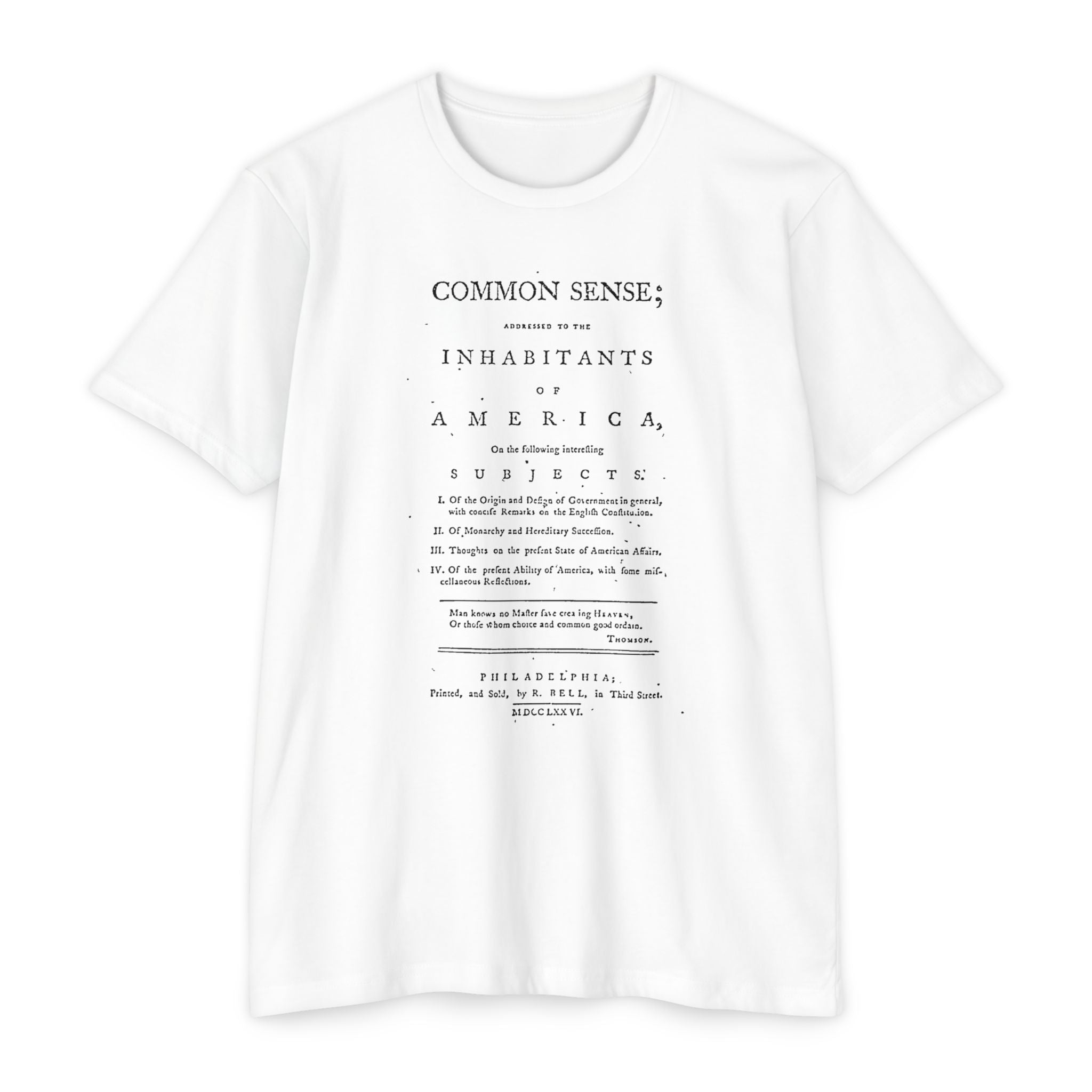 Thomas Paine Common Sense T-Shirt | Historical Typography Tee