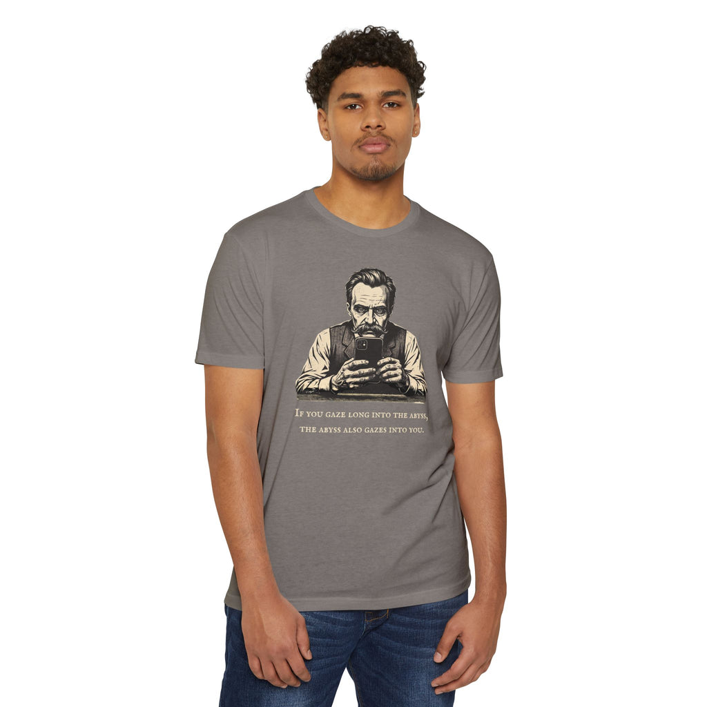 Friedrich Nietzsche Abyss Doomscrolling T-Shirt | Dark Academia Philosophy Tee
