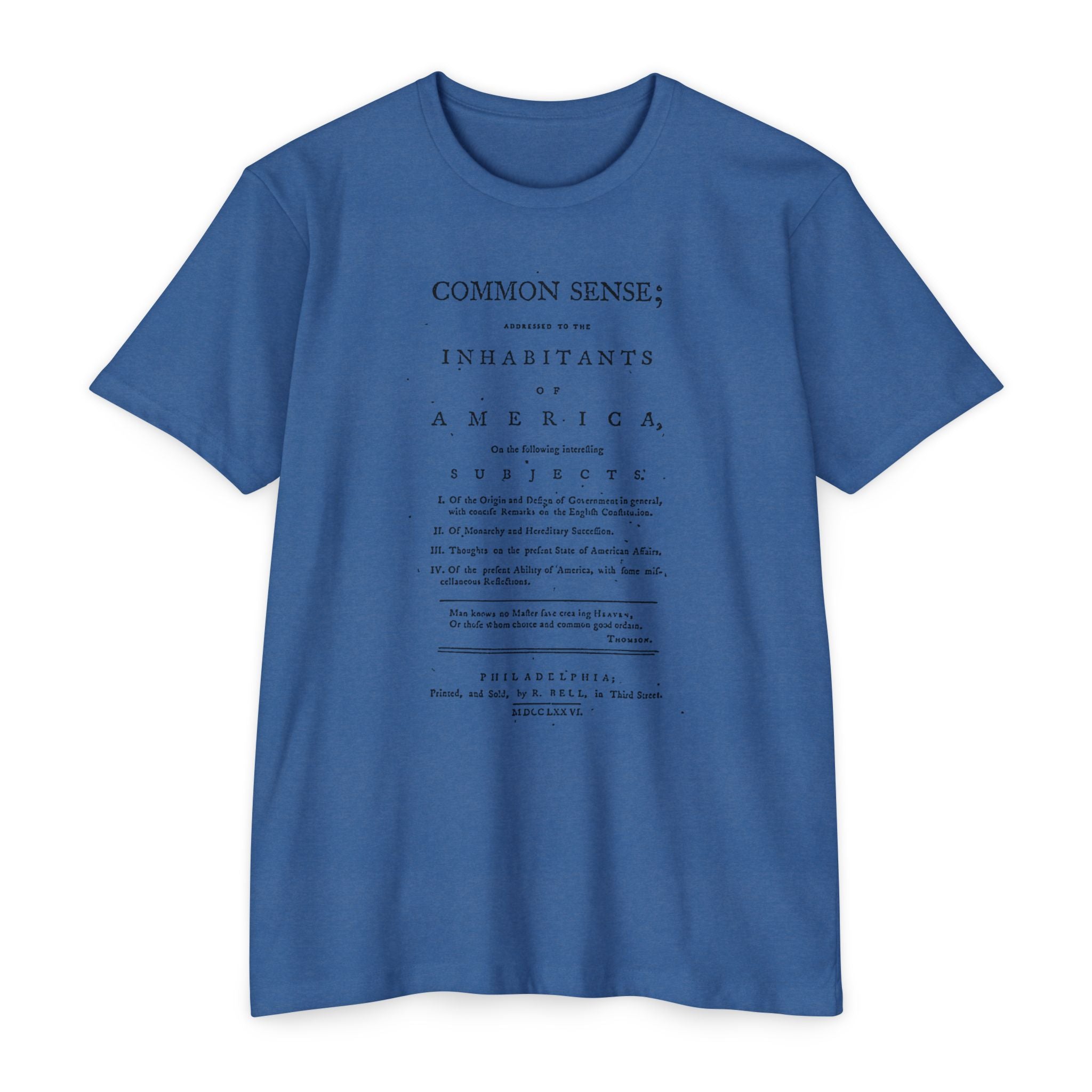 Thomas Paine Common Sense T-Shirt | Historical Typography Tee