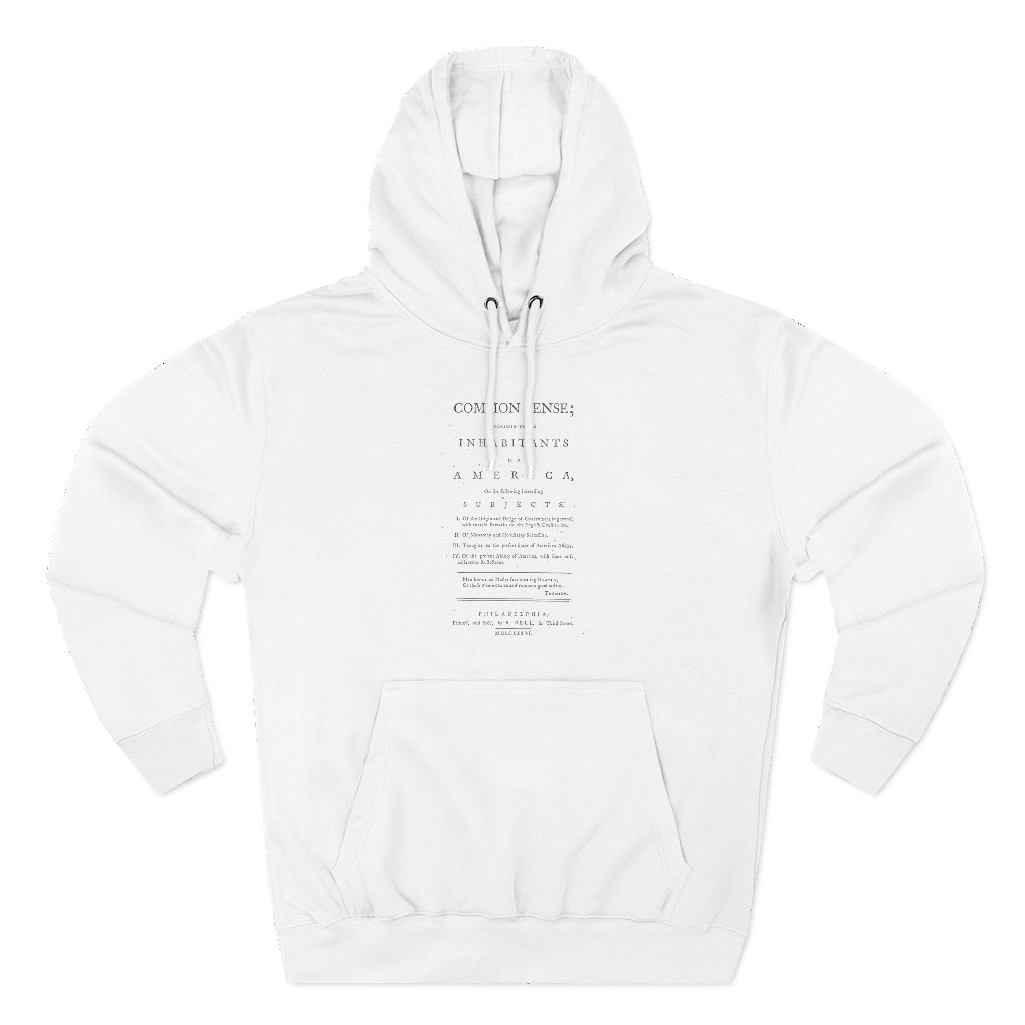 Thomas Paine Common Sense Title Page Hoodie | Historical Vintage Sweatshirt