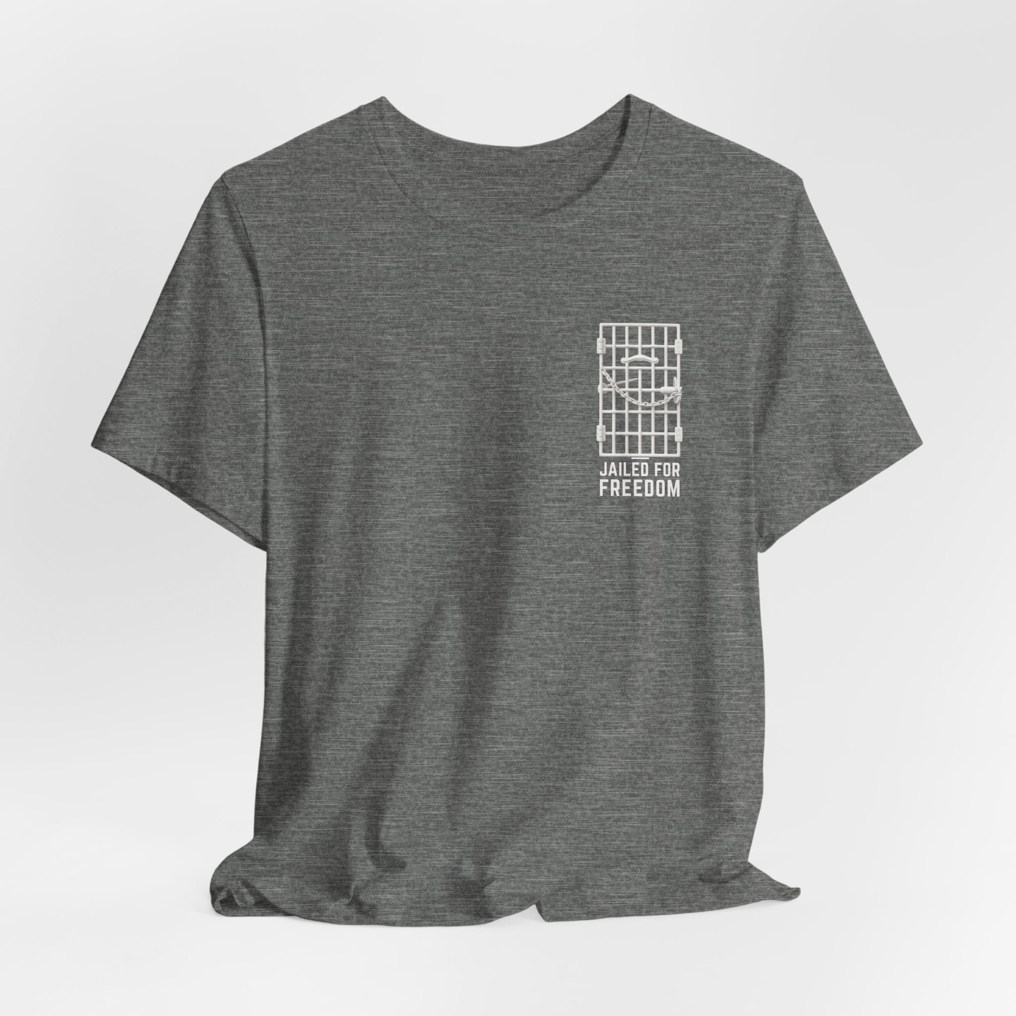 "Jailed for Freedom" Suffragist Pin T-Shirt | Minimalist Historical Design