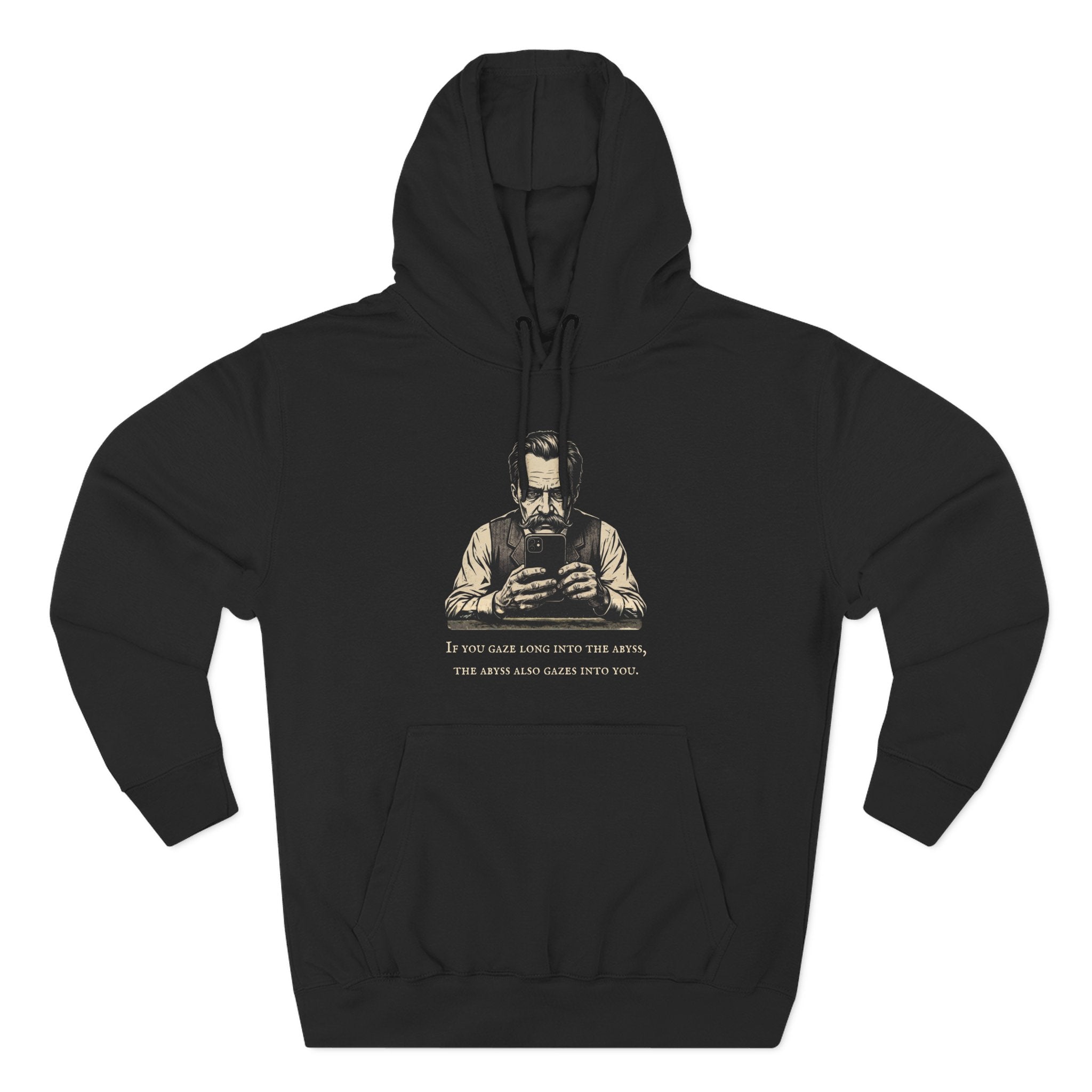 Friedrich Nietzsche Abyss Doomscrolling Hoodie | Dark Academia Philosophy Sweatshirt