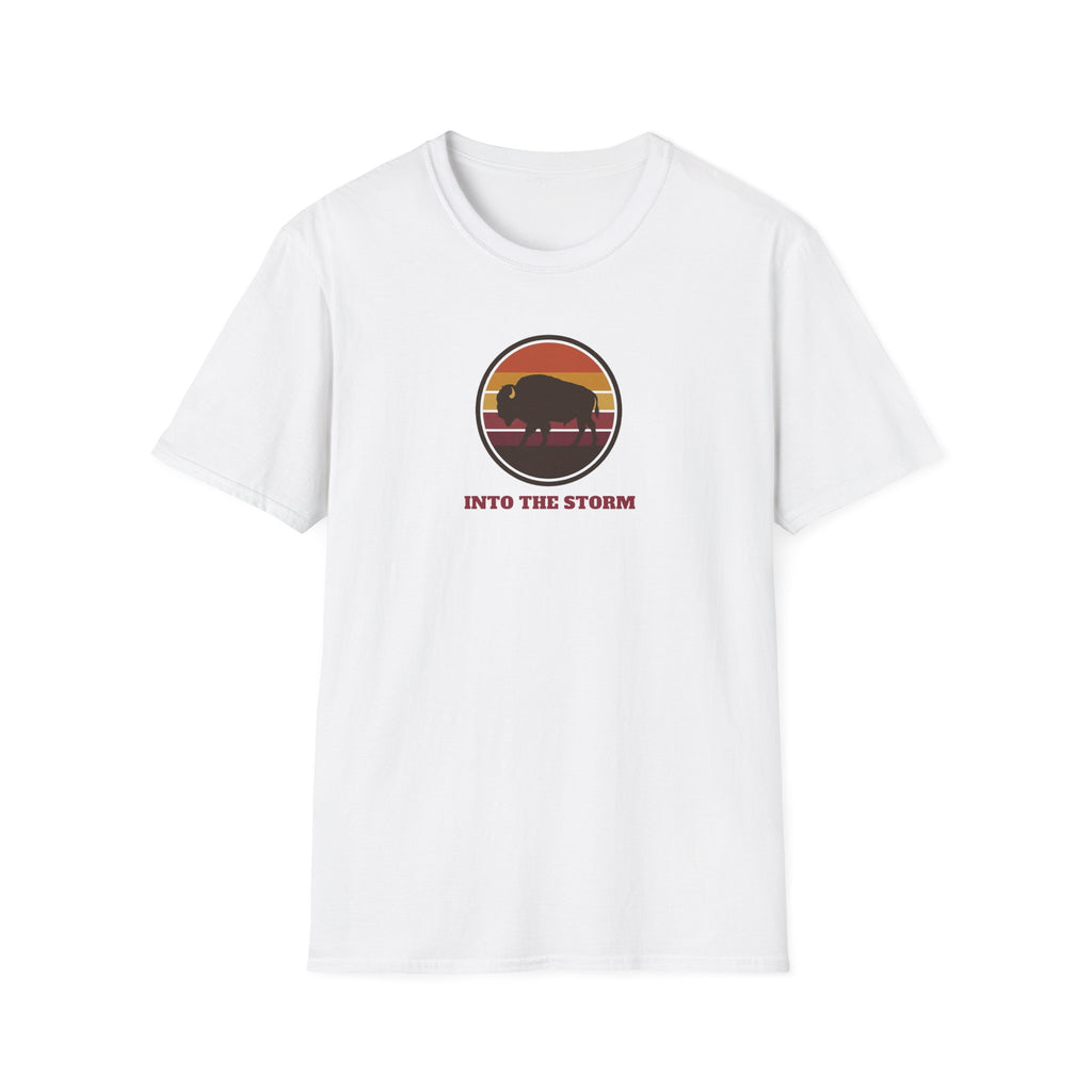 Retro Sunset Bison "Into the Storm" Graphic Tee