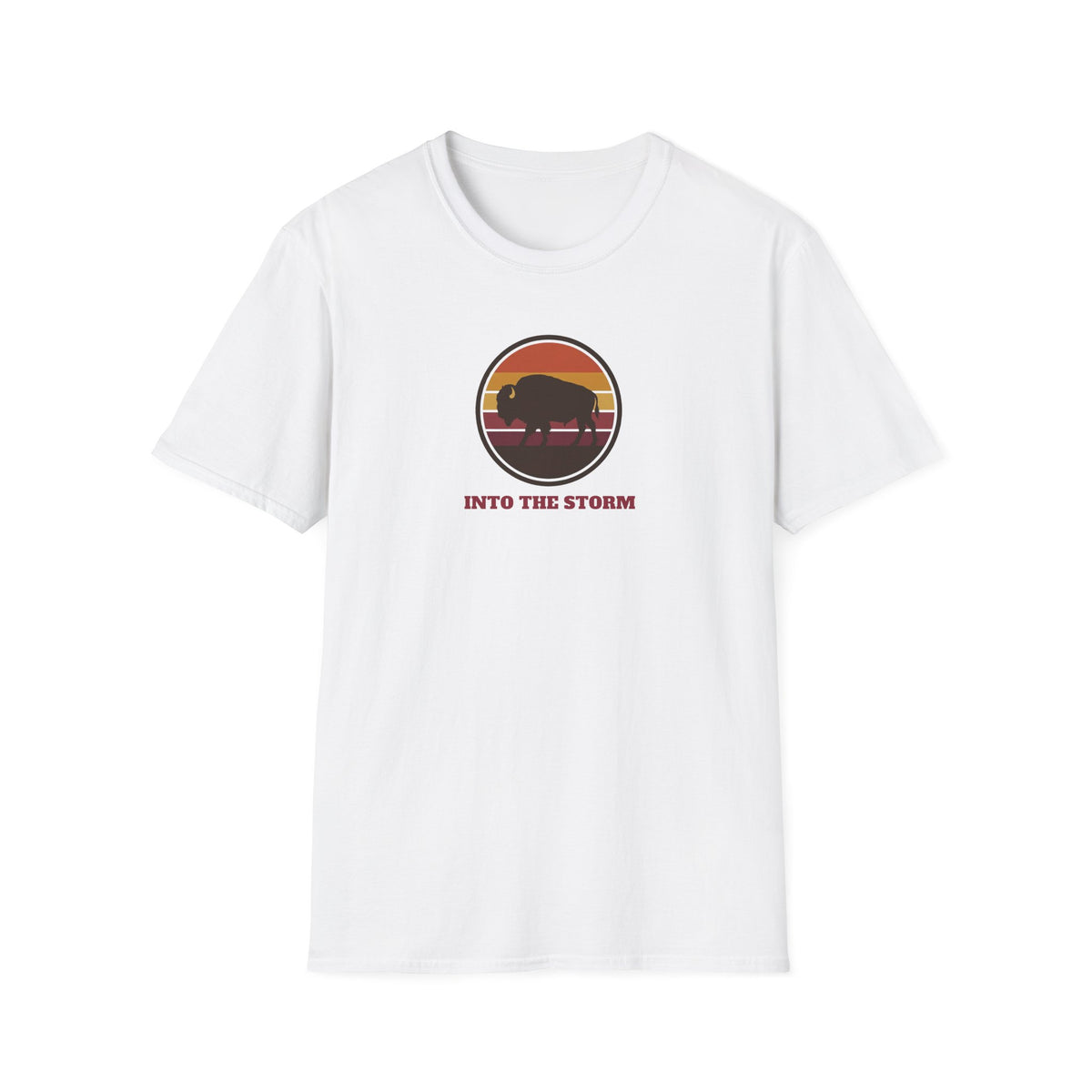 Retro Sunset Bison "Into the Storm" Graphic Tee