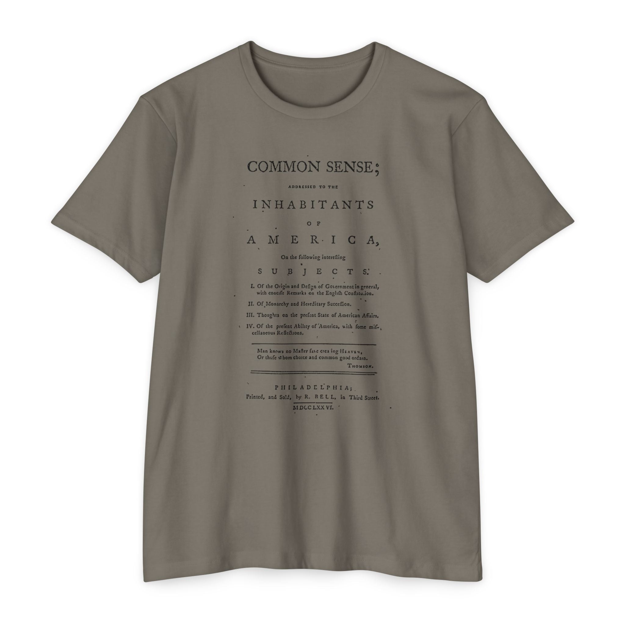 Thomas Paine Common Sense T-Shirt | Historical Typography Tee