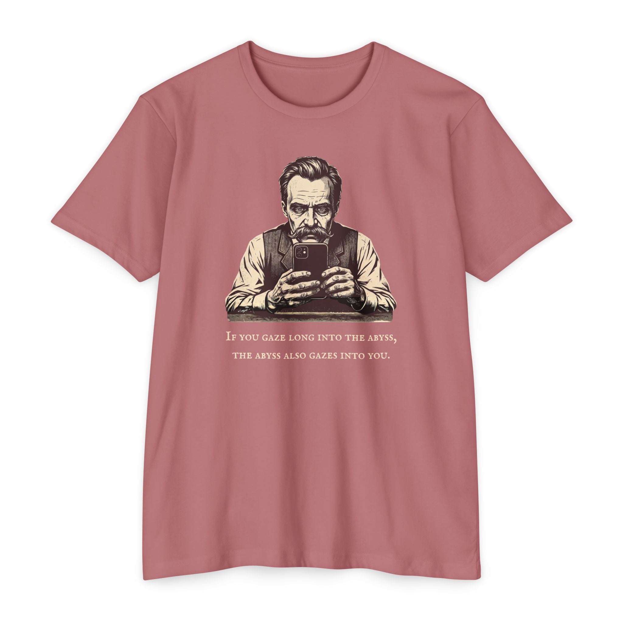 Friedrich Nietzsche Abyss Doomscrolling T-Shirt | Dark Academia Philosophy Tee