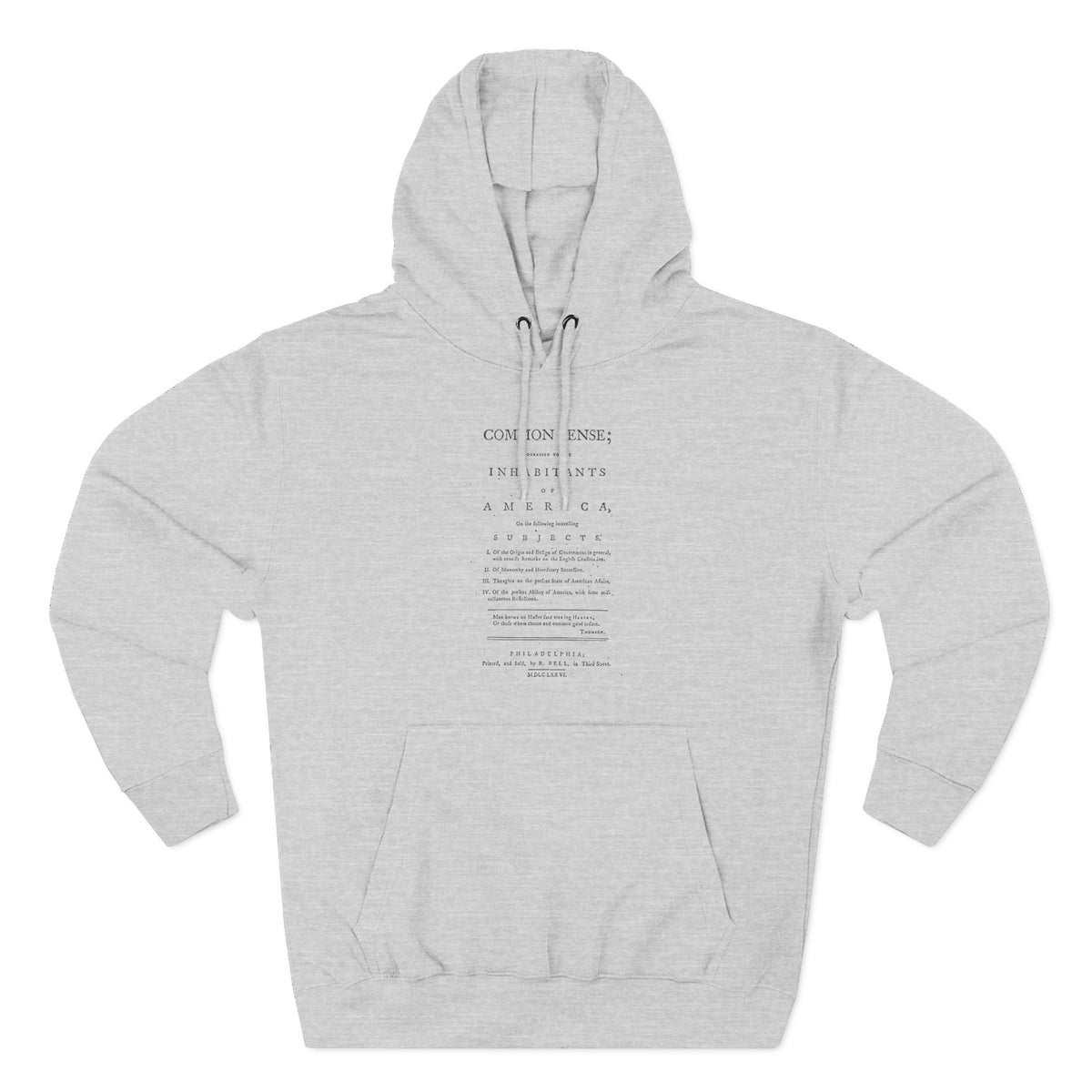 Thomas Paine Common Sense Title Page Hoodie | Historical Vintage Sweatshirt