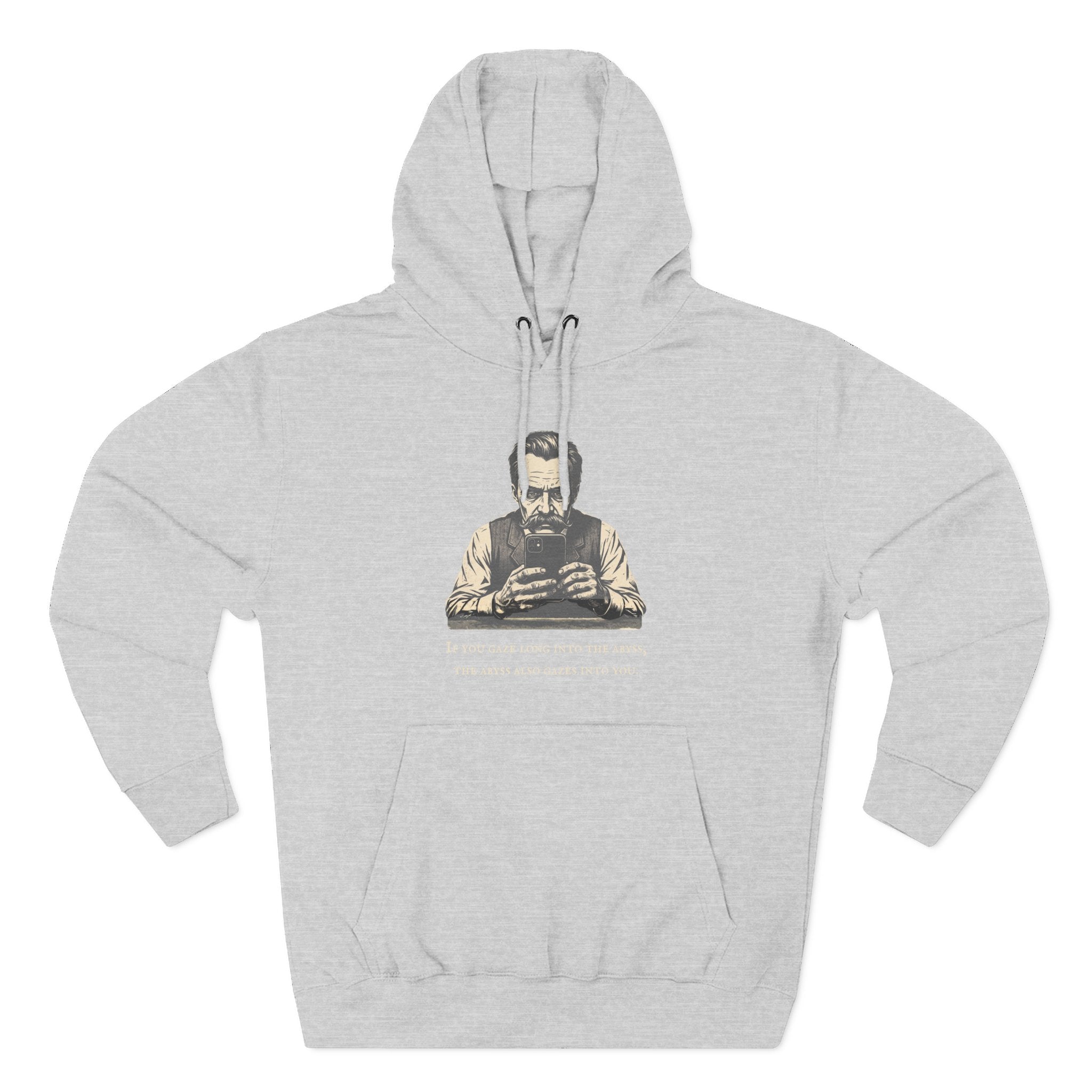 Friedrich Nietzsche Abyss Doomscrolling Hoodie | Dark Academia Philosophy Sweatshirt