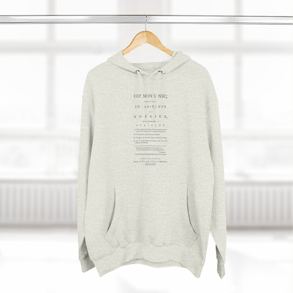 Thomas Paine Common Sense Title Page Hoodie | Historical Vintage Sweatshirt