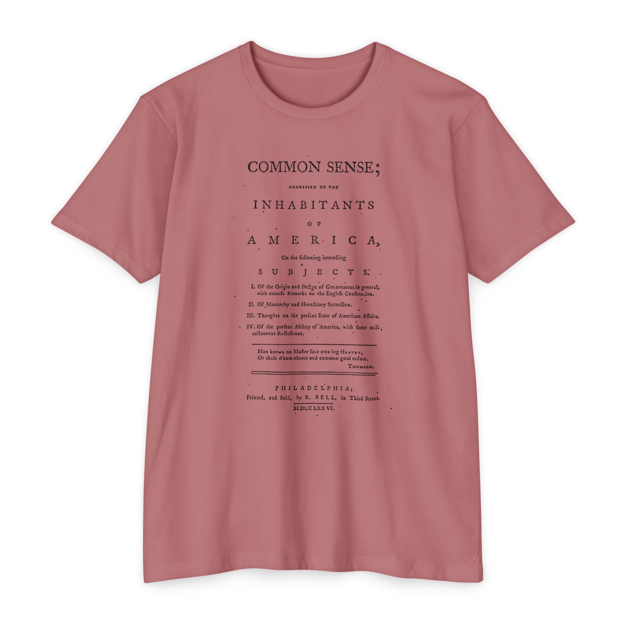 Thomas Paine Common Sense T-Shirt | Historical Typography Tee