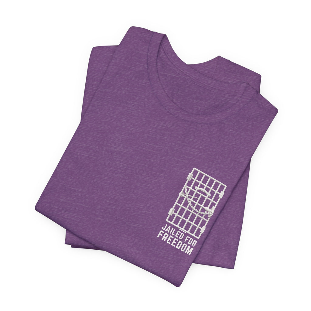 "Jailed for Freedom" Suffragist Pin T-Shirt | Minimalist Historical Design