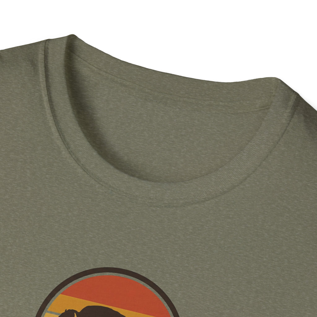 Retro Sunset Bison "Into the Storm" Graphic Tee