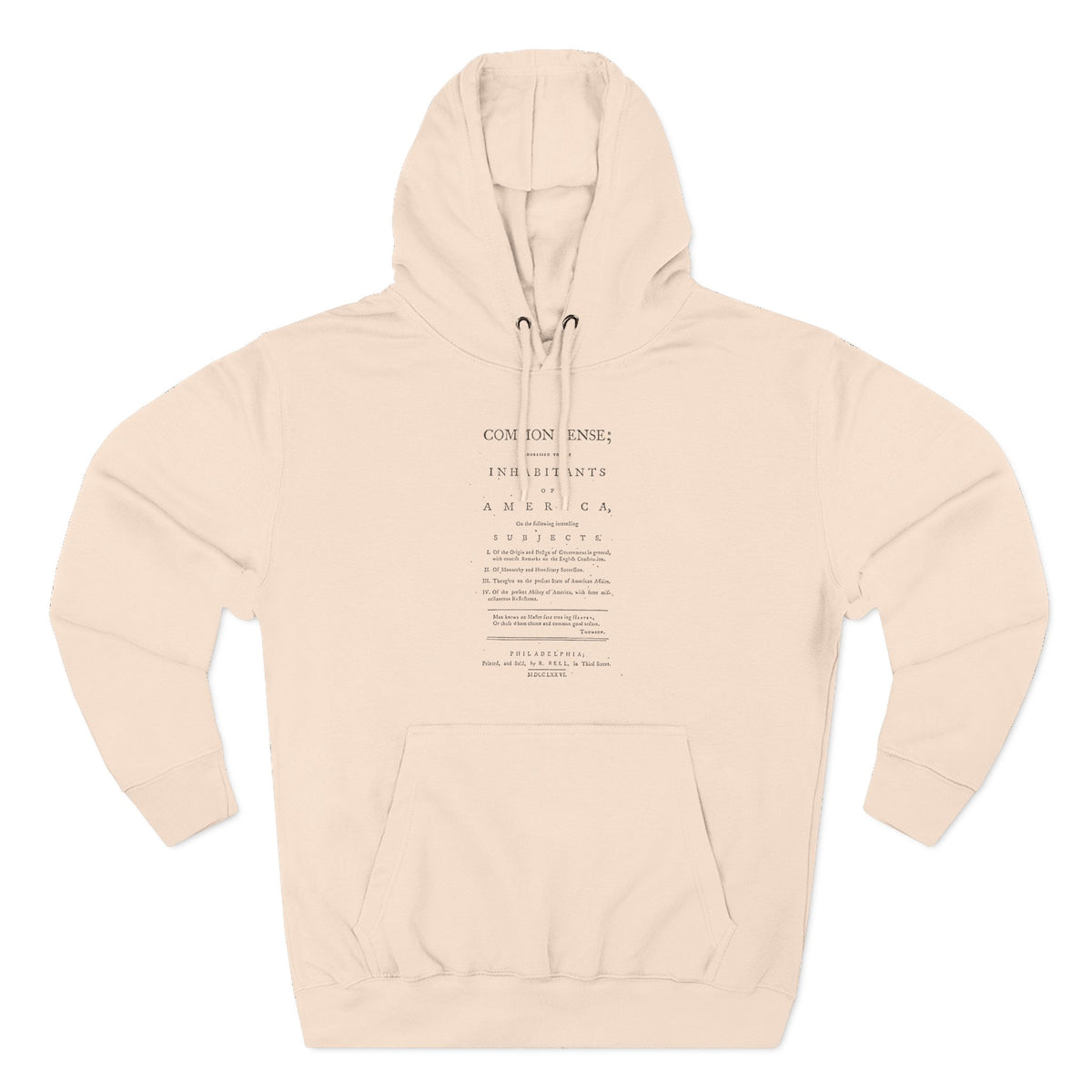 Thomas Paine Common Sense Title Page Hoodie | Historical Vintage Sweatshirt