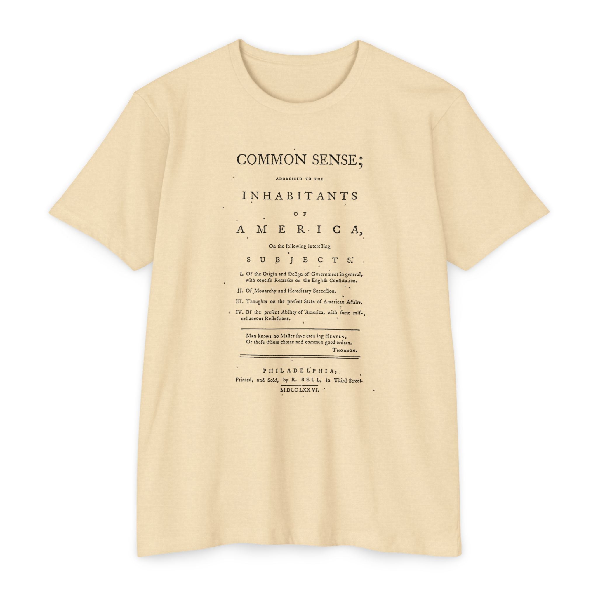 Thomas Paine Common Sense T-Shirt | Historical Typography Tee