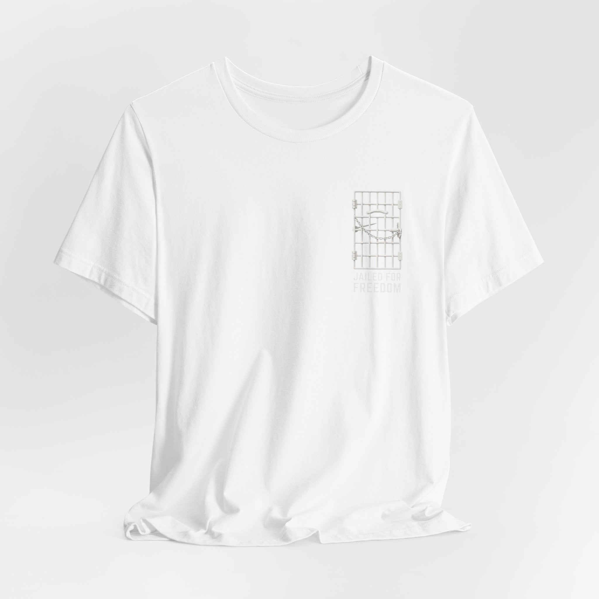 "Jailed for Freedom" Suffragist Pin T-Shirt | Minimalist Historical Design