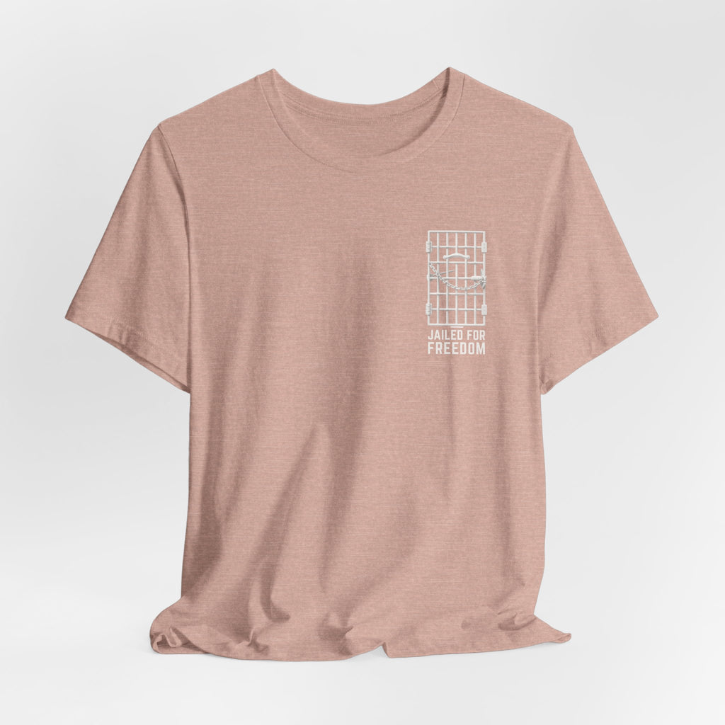 "Jailed for Freedom" Suffragist Pin T-Shirt | Minimalist Historical Design
