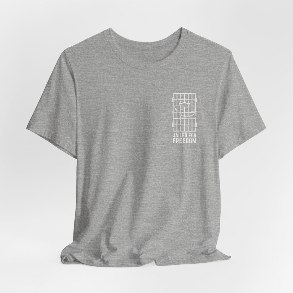 "Jailed for Freedom" Suffragist Pin T-Shirt | Minimalist Historical Design