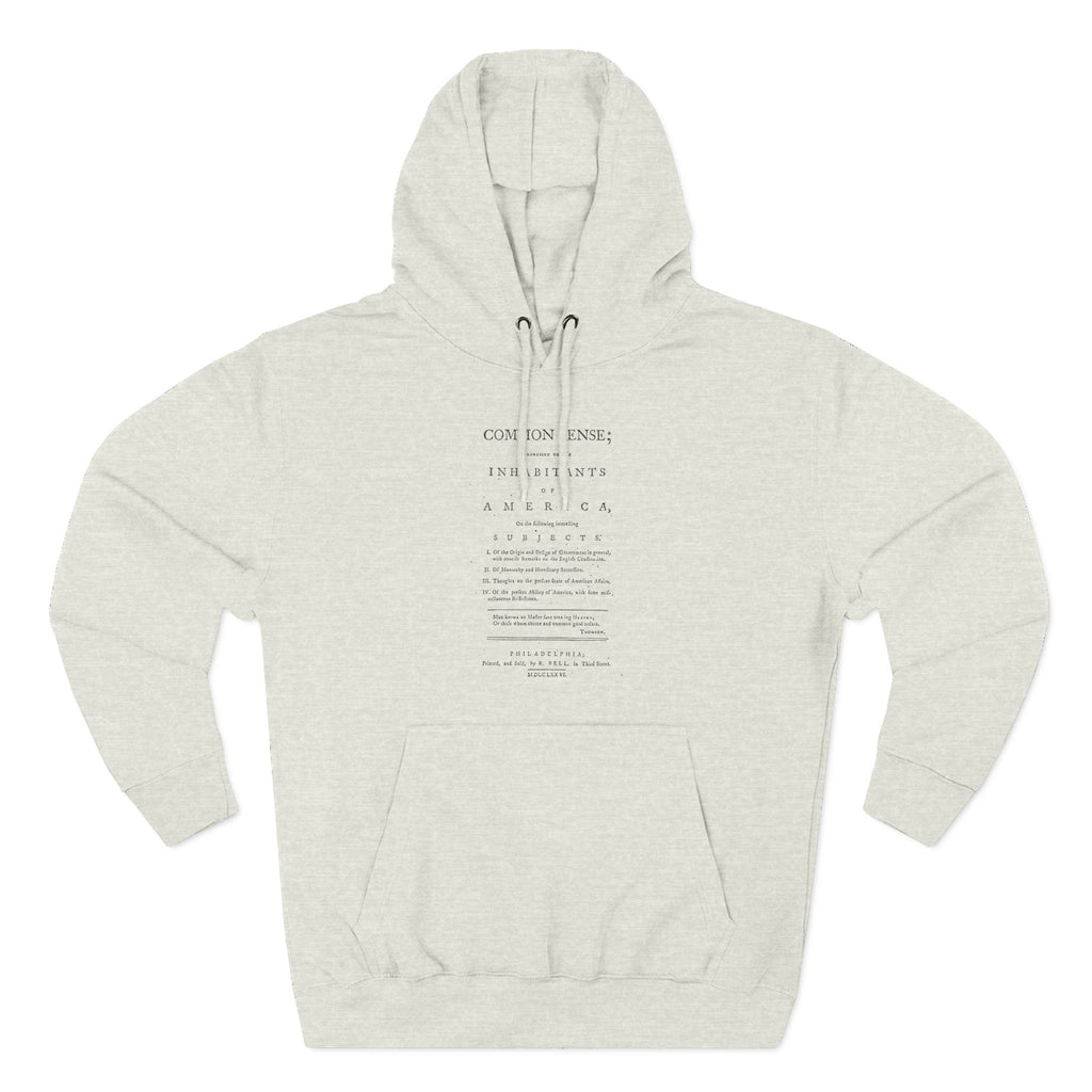 Thomas Paine Common Sense Title Page Hoodie | Historical Vintage Sweatshirt