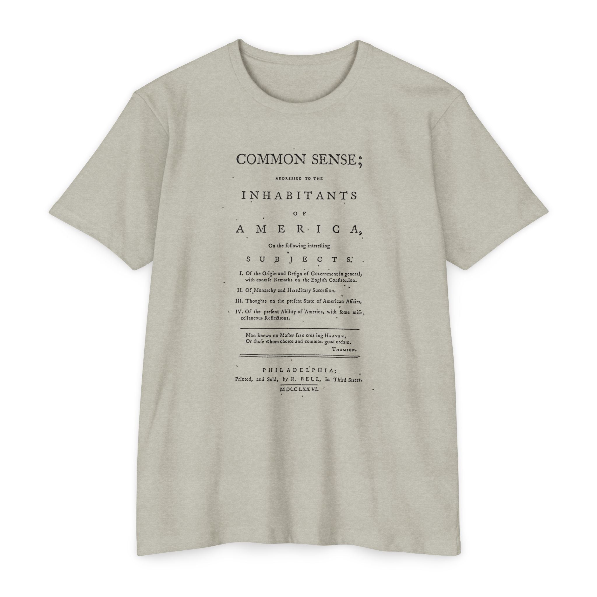 Thomas Paine Common Sense T-Shirt | Historical Typography Tee