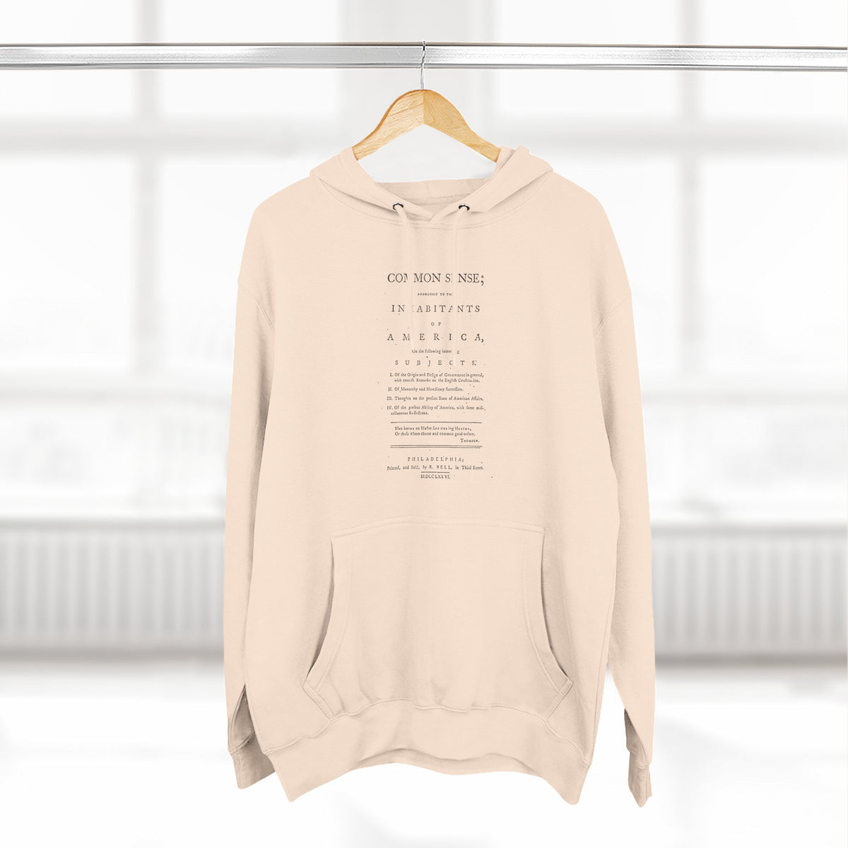 Thomas Paine Common Sense Title Page Hoodie | Historical Vintage Sweatshirt