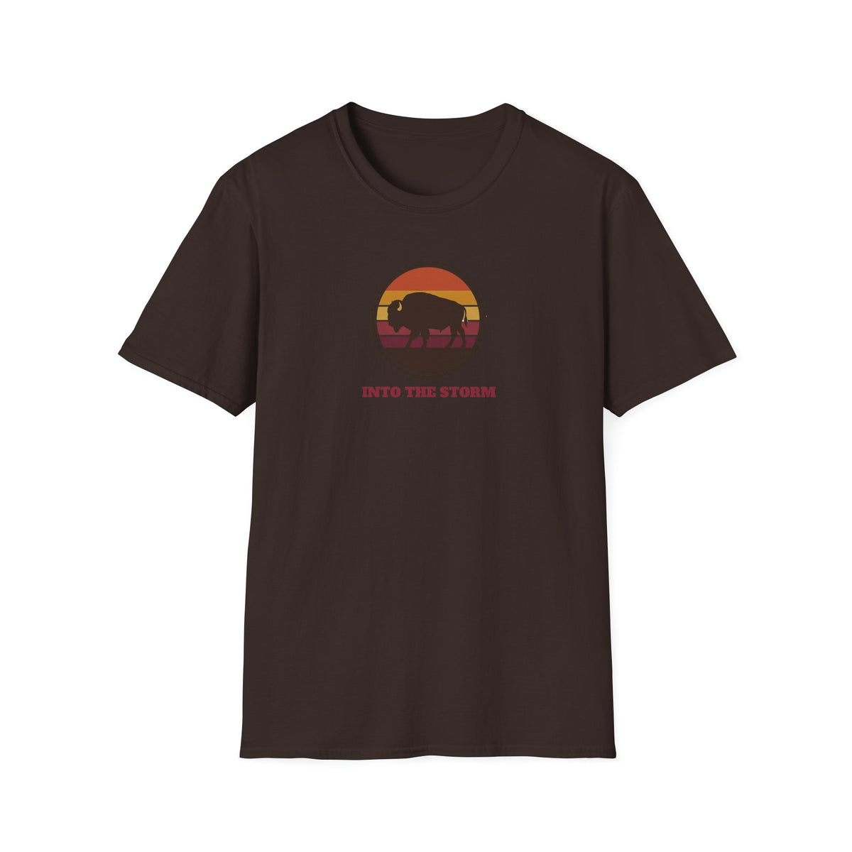 Retro Sunset Bison "Into the Storm" Graphic Tee