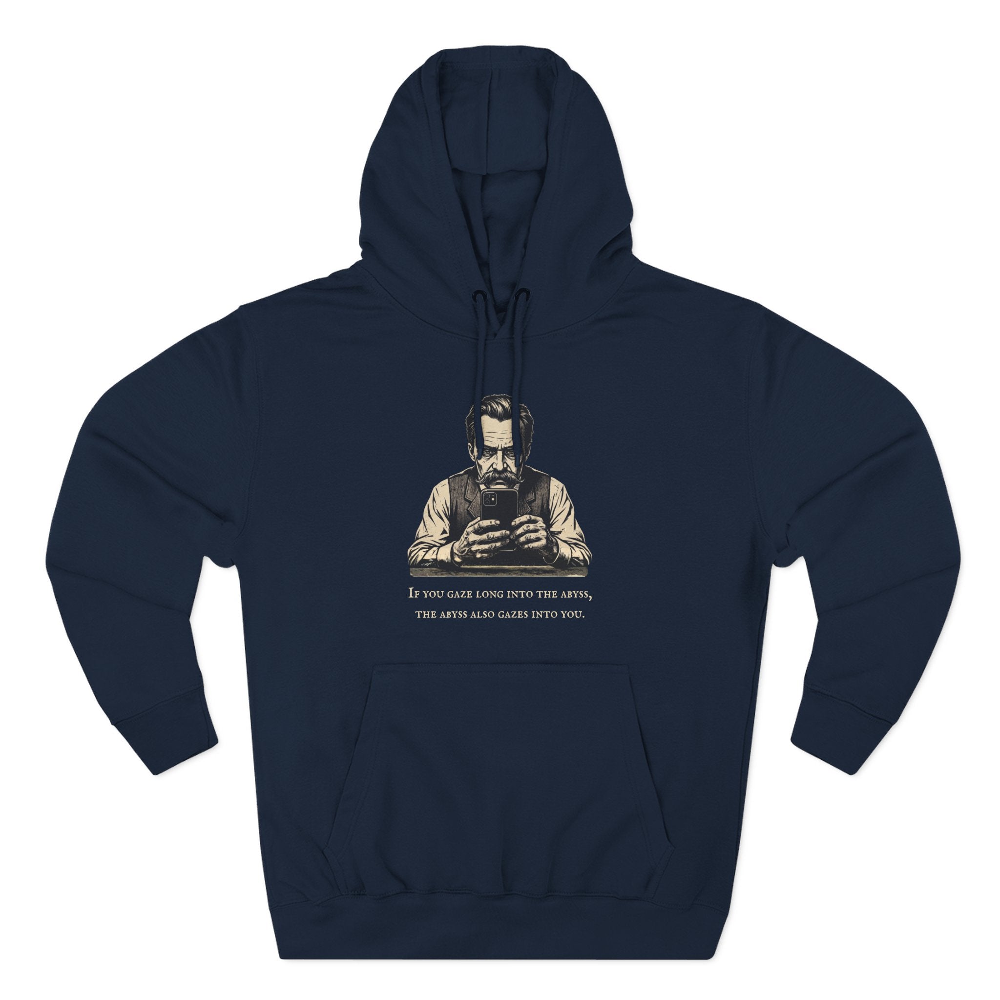 Friedrich Nietzsche Abyss Doomscrolling Hoodie | Dark Academia Philosophy Sweatshirt