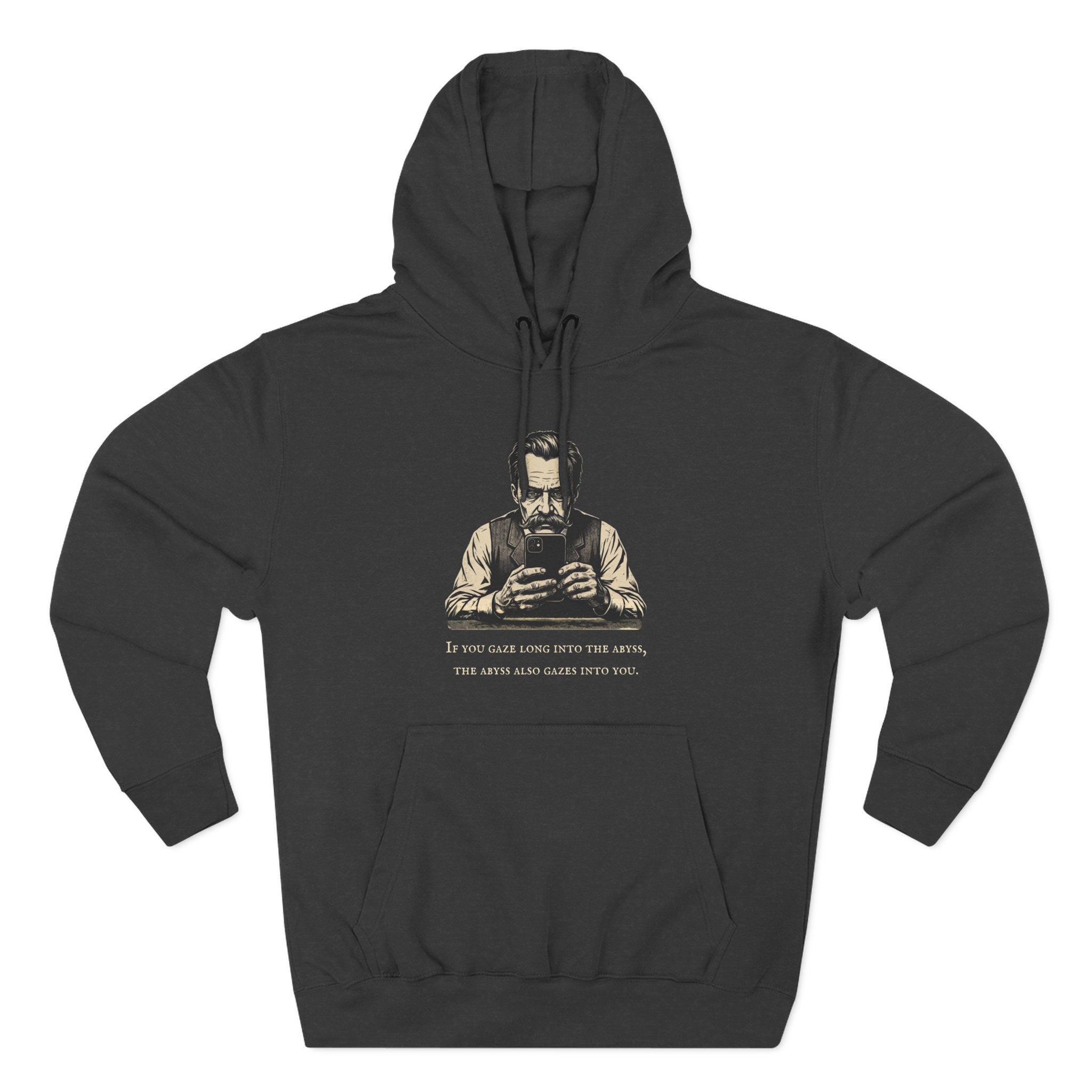Friedrich Nietzsche Abyss Doomscrolling Hoodie | Dark Academia Philosophy Sweatshirt