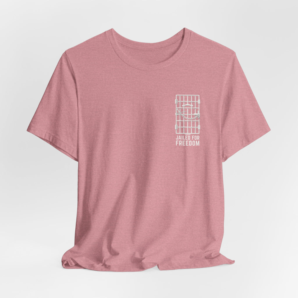"Jailed for Freedom" Suffragist Pin T-Shirt | Minimalist Historical Design