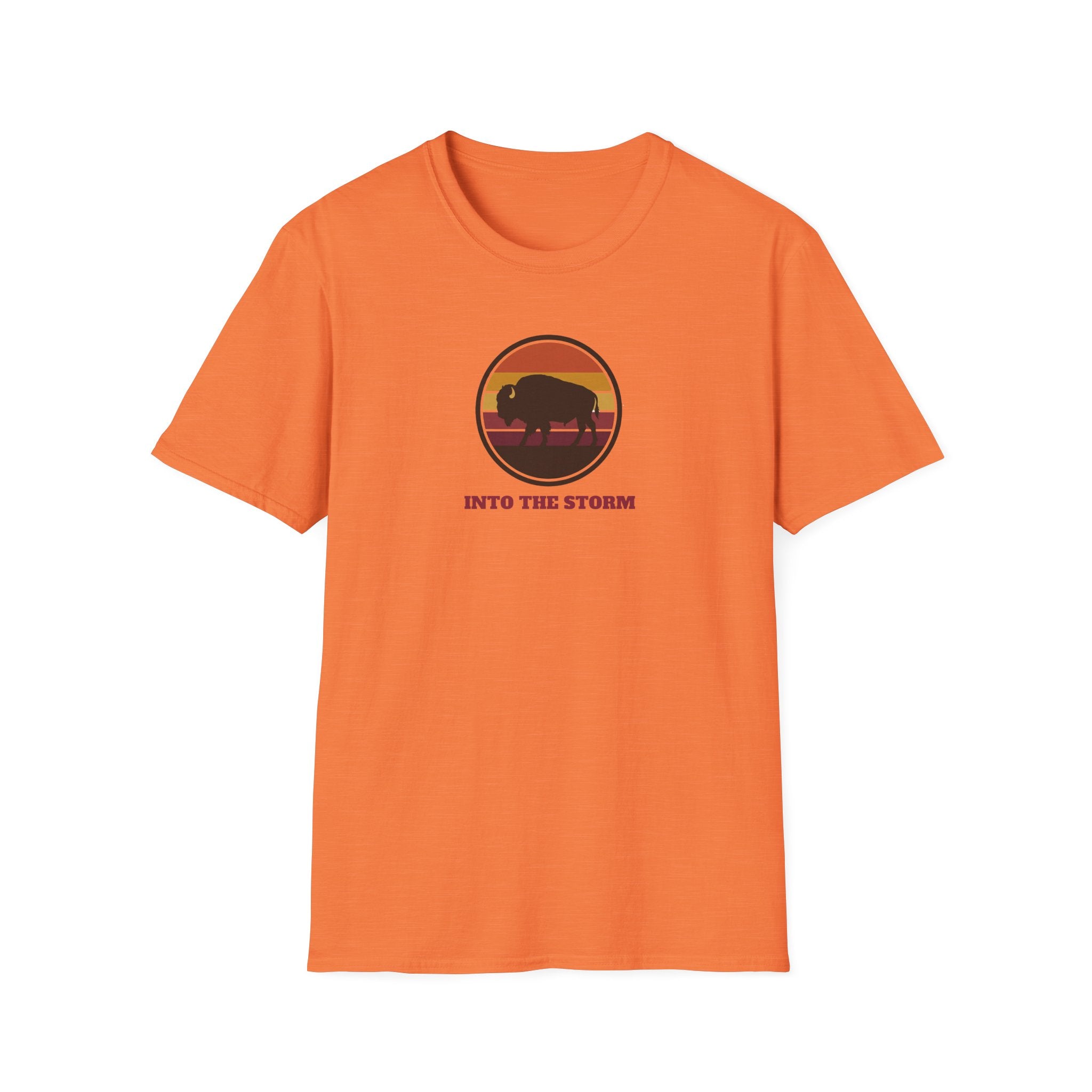 Retro Sunset Bison "Into the Storm" Graphic Tee
