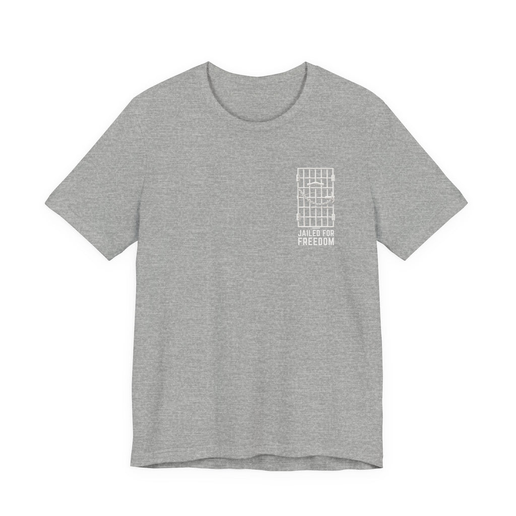 "Jailed for Freedom" Suffragist Pin T-Shirt | Minimalist Historical Design