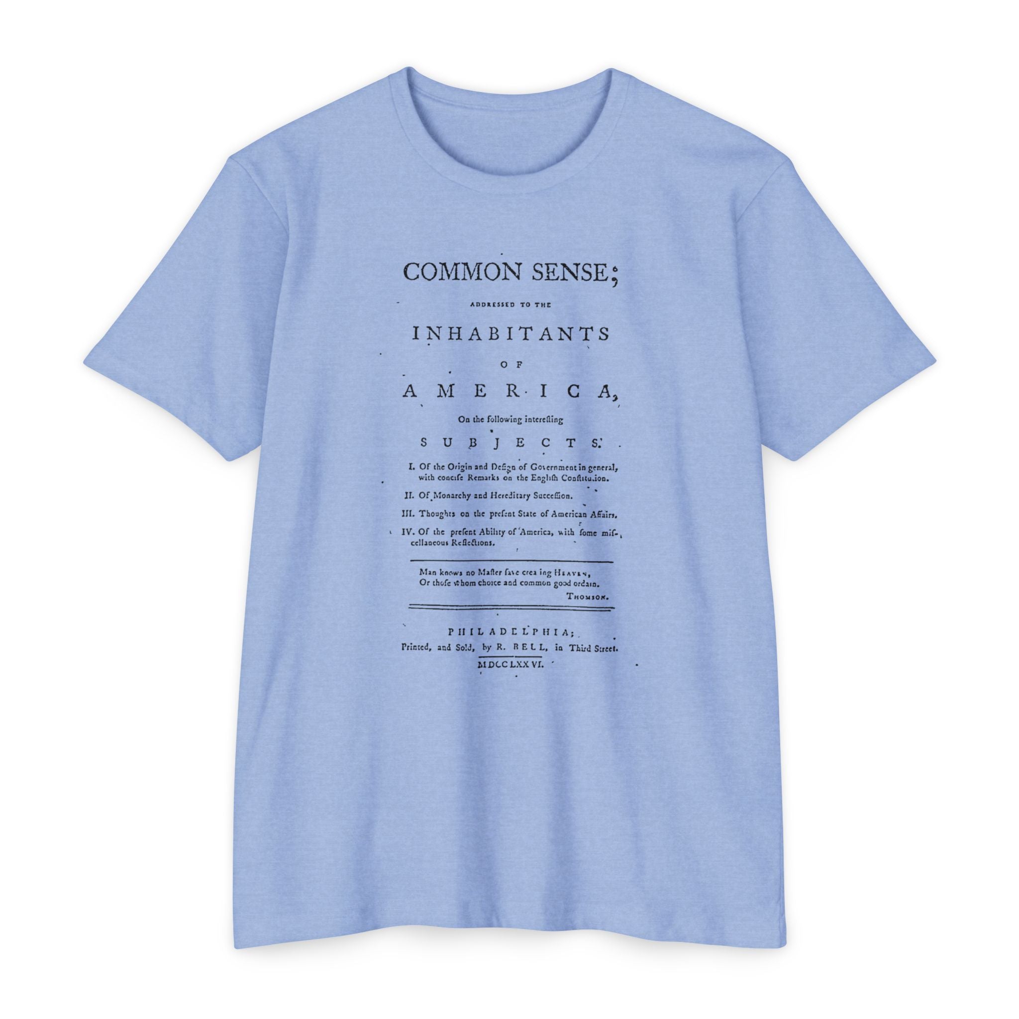 Thomas Paine Common Sense T-Shirt | Historical Typography Tee