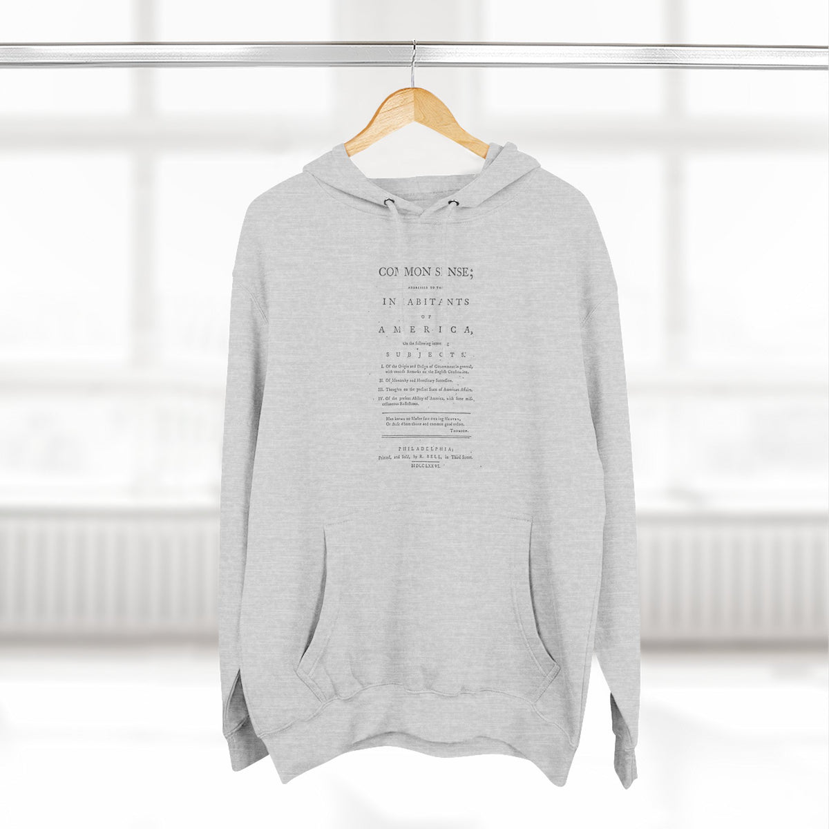 Thomas Paine Common Sense Title Page Hoodie | Historical Vintage Sweatshirt