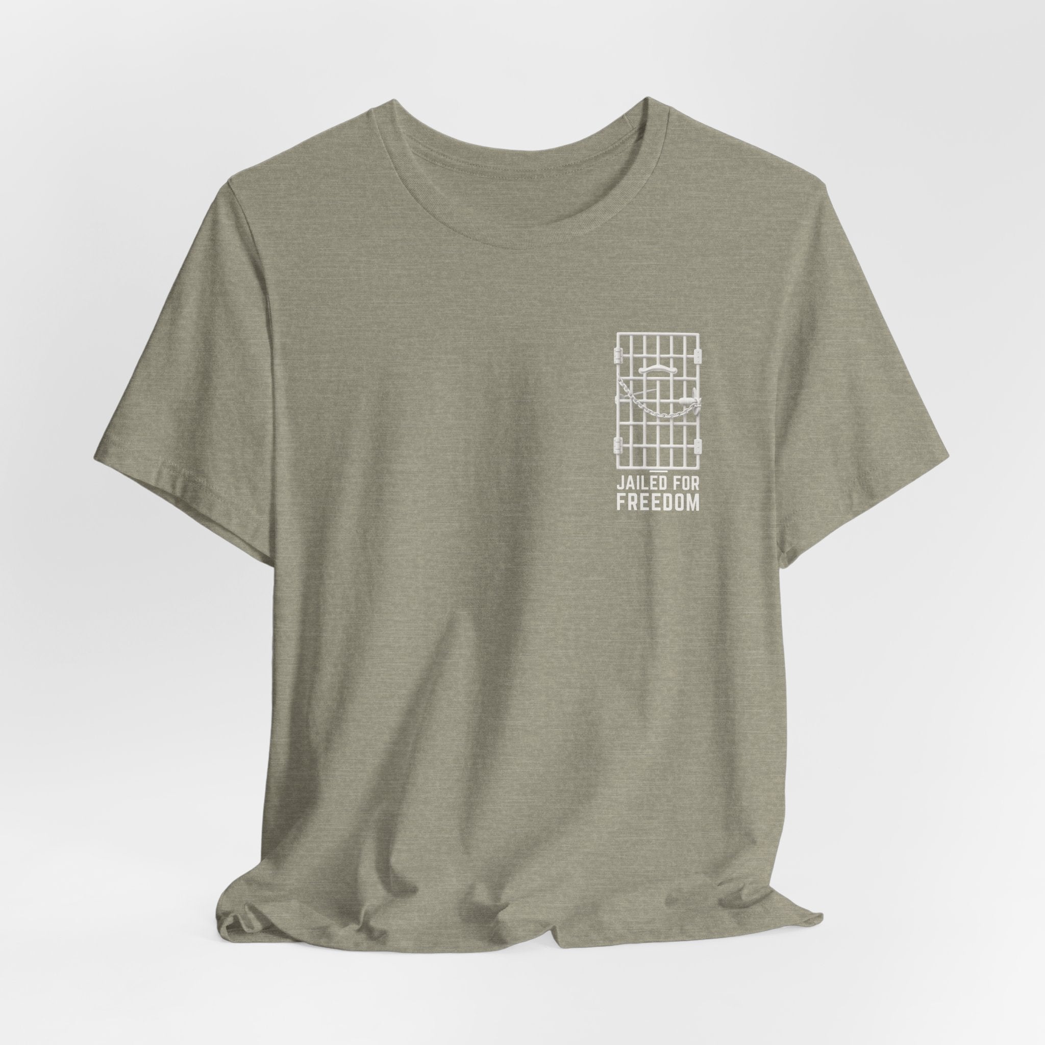 "Jailed for Freedom" Suffragist Pin T-Shirt | Minimalist Historical Design