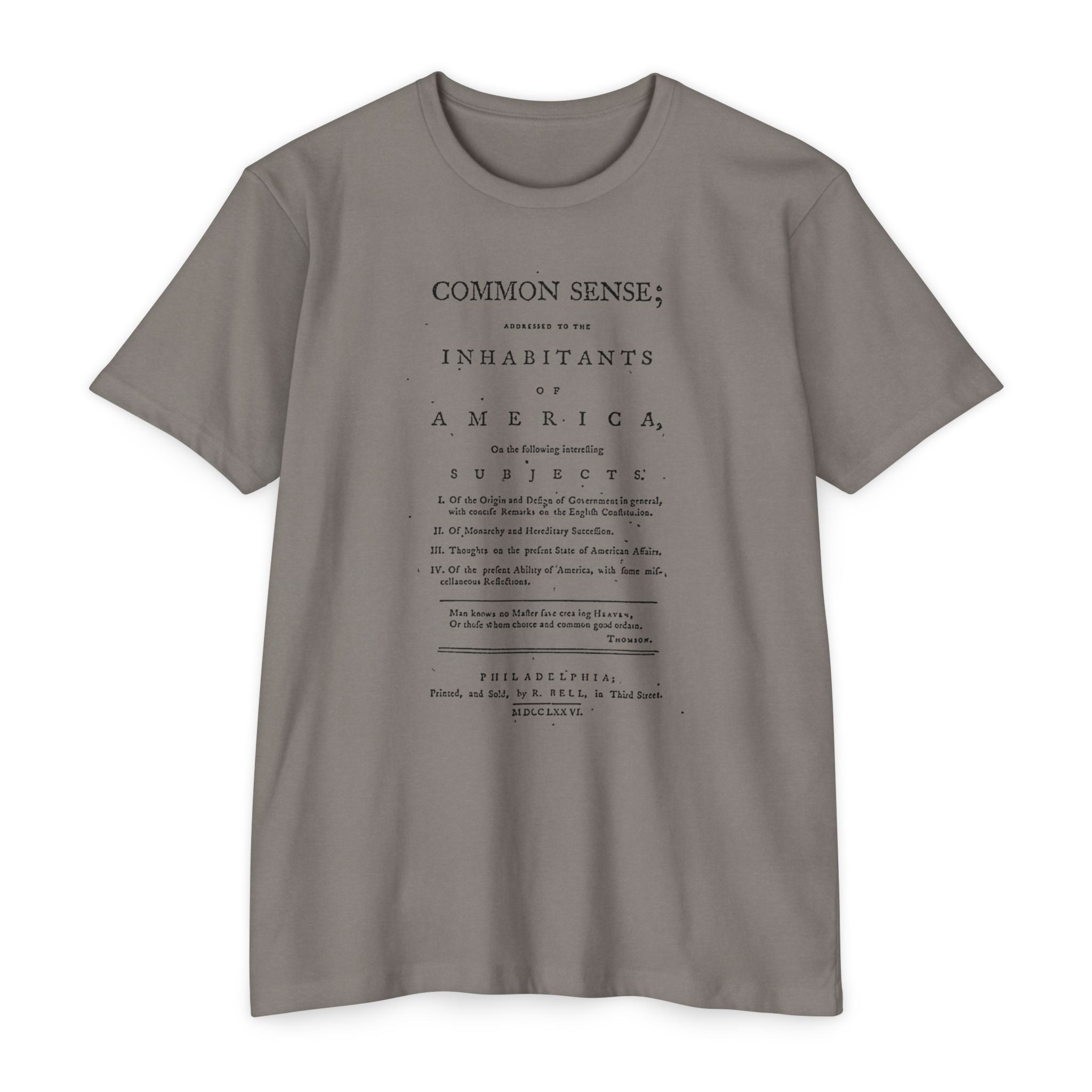 Thomas Paine Common Sense T-Shirt | Historical Typography Tee
