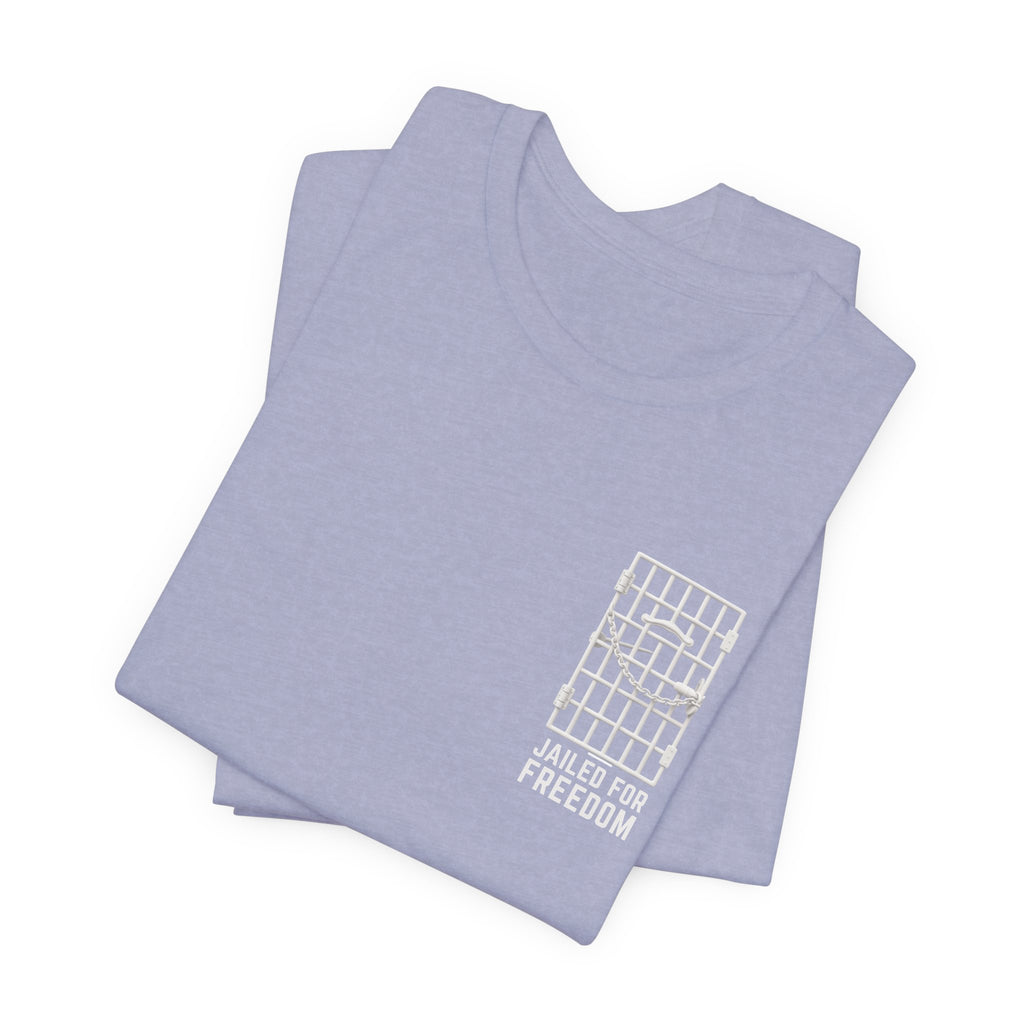 "Jailed for Freedom" Suffragist Pin T-Shirt | Minimalist Historical Design