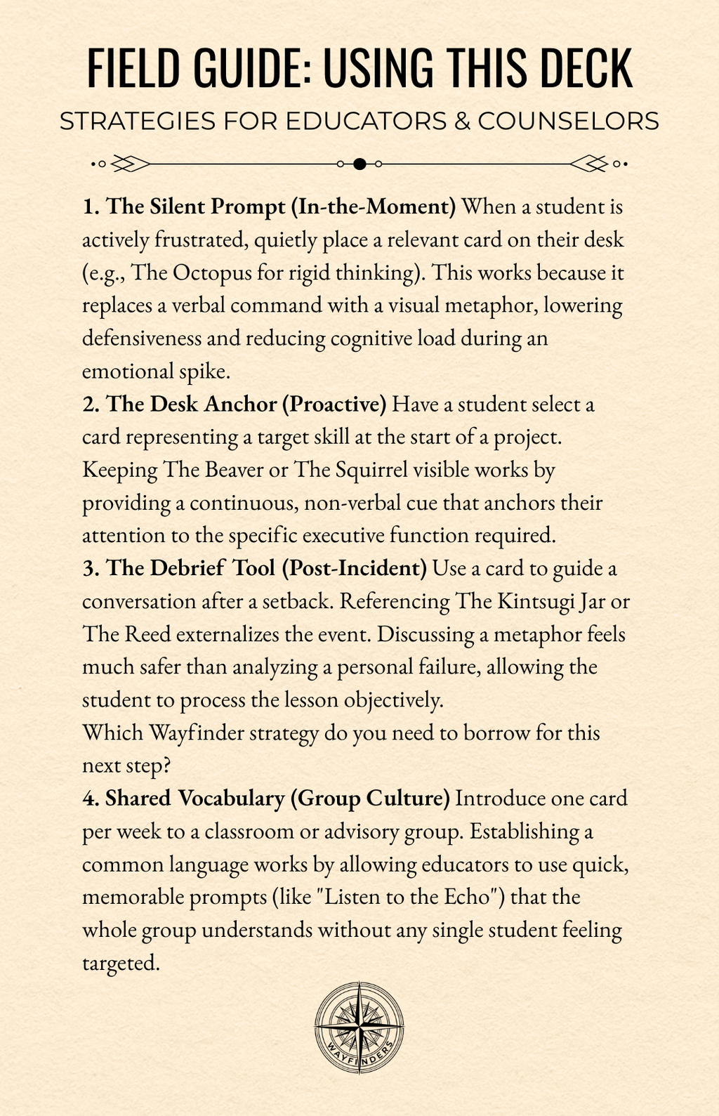 Wayfinders Executive Function Cards