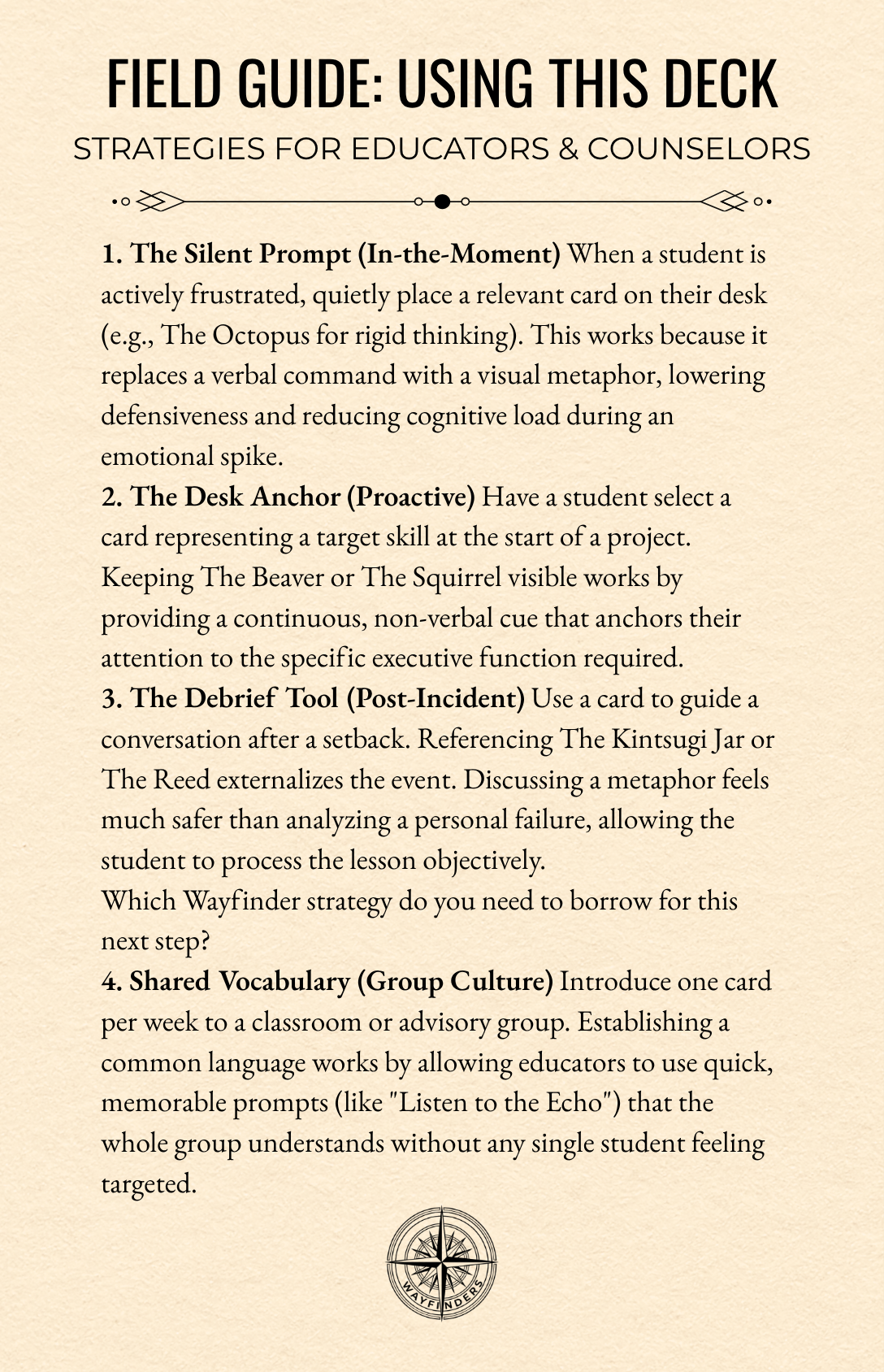 Wayfinders Executive Function Cards